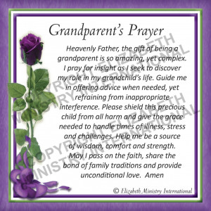 Prayer Card - Grandparent ENGLISH (1 card)
