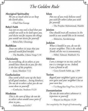 The Golden Rule in different religions