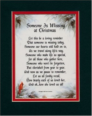 poems for loved ones at christmas | Someone Is Missing At Christmas ...