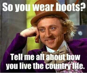 Like those girls that wear flimsy fake cowgirl boots just to look ...