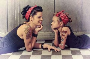 Rockabilly mother and daughter