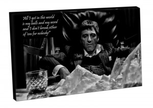 Canvas-Picture-art-print-ready-to-hang-TONY-MONTANA-SCARFACE-quotes
