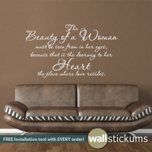 Wall Decal Quote : The Beauty of a Woman Audrey Hepburn Quote Vinyl ...