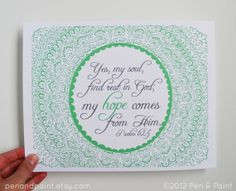 ... Bible Verse Hope Scripture Illustration Wall Art by penandpaint, $17