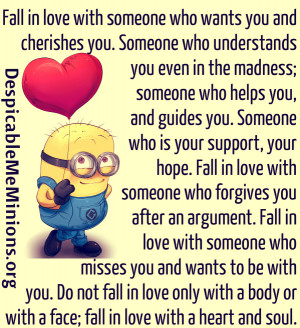 Minion Quotes – Fall in love with someone who