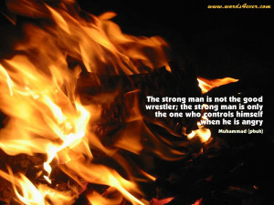 Motivational Wallpaper on Anger : The Real strong men are...