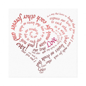 Heart Calligraphy Love Quote Canvas Prints