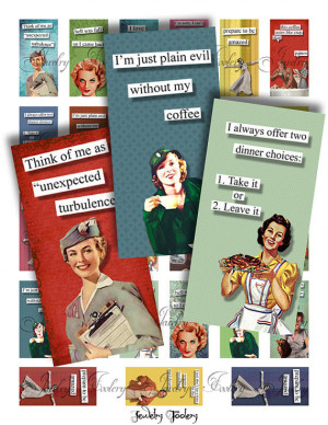 1x2 Domino Collage Sheets Retro Brazen Broads II Quotes Scrabble Tile ...