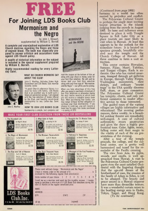 Mormonism and the Negro - book advertisement