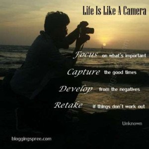 Life Is Like A Camera Quote As Applied To Blogging Or IM