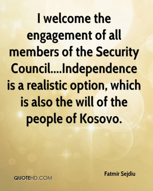 welcome the engagement of all members of the Security Council ...