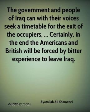 Ayatollah Ali Khamenei - The government and people of Iraq can with ...