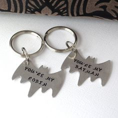 ... Best Friend Keychain Set- Couple Keychain Set- Batman and Robin