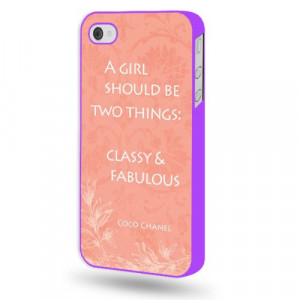 French Coco Chanel Quote Coral Purple iPhone 4/4s case iPhone 4 ...