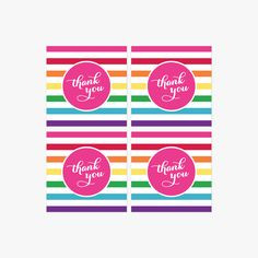 Rainbow Party Thank You Gift Tags Fine amp Dandy Paperie printables