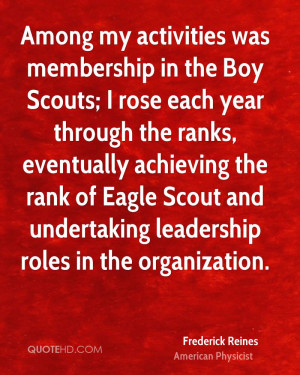... achieving the rank of Eagle Scout and undertaking leadership roles in