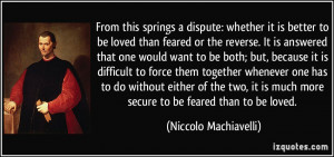 From this springs a dispute: whether it is better to be loved than ...
