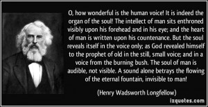 how wonderful is the human voice! It is indeed the organ of the ...