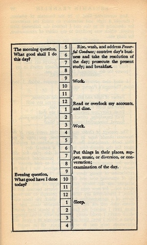 Note to self: Organize your day like Ben Franklin did. by ana