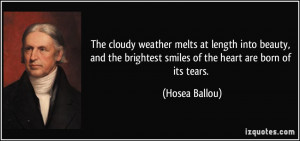 The cloudy weather melts at length into beauty, and the brightest ...