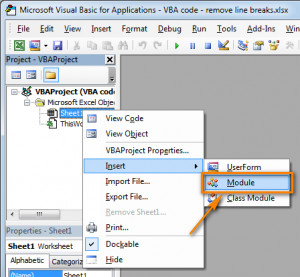 ... Insert > Module to add a new user-defined function to your worksheet