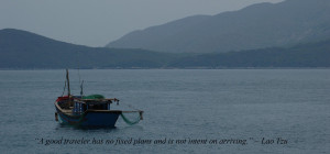 Vietnam boat with quote