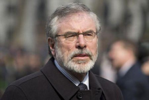 Sinn Fein president Gerry Adams arrives to the funeral of British ...