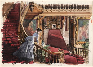 Concept art of Scarlett at the Butler House by Dorothea Holt.