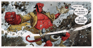 Panel from Thompson's Hellboy/Beasts of Burden One-shot