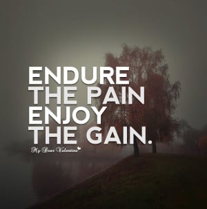 Motivational Quotes - Endure the pain enjoy the gain