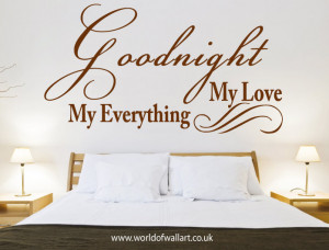 Goodnight i Love You Quotes Goodnight my Love Wall Sticker