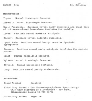 Eric Harris And Dylan Klebold Autopsy