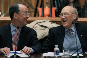 Senator Alan Simpson (left) and Erskine Bowles (right), Co-Chairman of ...