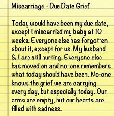 Estimated due date for a baby lost to miscarriage. A painful day ...