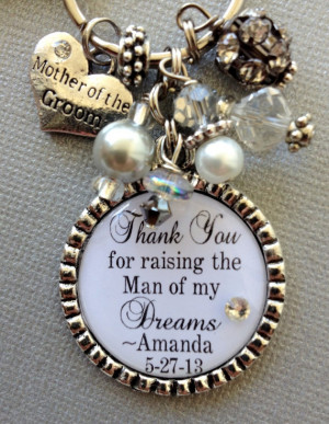 MOTHER of the GROOM gift mother of bride- PERSONALIZED keychain- Thank ...