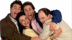 Michael Richards as Kramer, Julia Louis-Dreyfus as Elaine Benes, Jerry ...