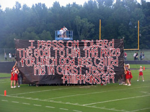 ... from using Bible banners at Lakeview-Fort Oglethrope football games