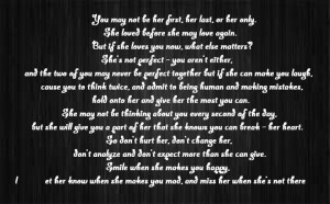 Miss her when shes gone.