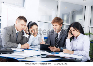 business people conflict working problem, angry boss argue scream to ...