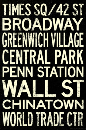New York City Subway Style Vintage RetroMetro Travel Poster Premium ...
