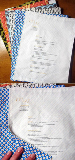 ... sewing your own cool resume like graphic designer Melissa Washin