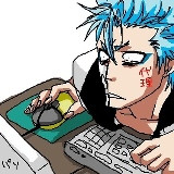 Here, we see Grimmjow either watching hentai, or trying to buy a house ...