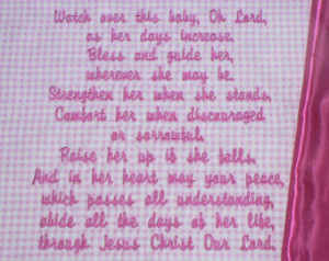 Embroidered Baby Blanket ~ Blessings Prayer for girls~ Customized Baby ...
