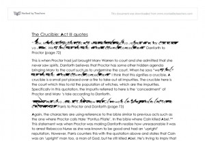 The Crucible: Act III quotes and analysis
