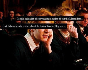 writing a fanfic about Fred and George and their time at Hogwarts ...