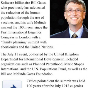 Bill Gates Eugenics Bill gates supports eugenics