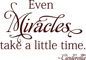 Even Miracles take a little time -Cinderella - Vinyl Lettering wall ...