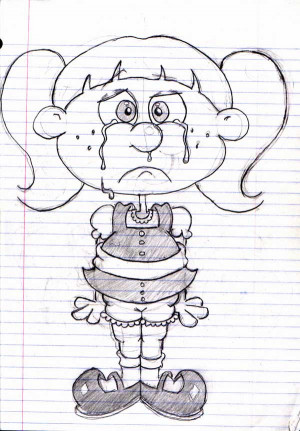 Girl Crying Sketch Credited