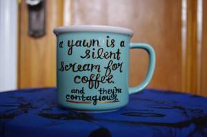 Mint Retro Style Coffee Mug with Quote 