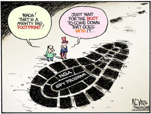 Size Matters © Christopher Weyant,The Hill,footprint, NSA, spy ...